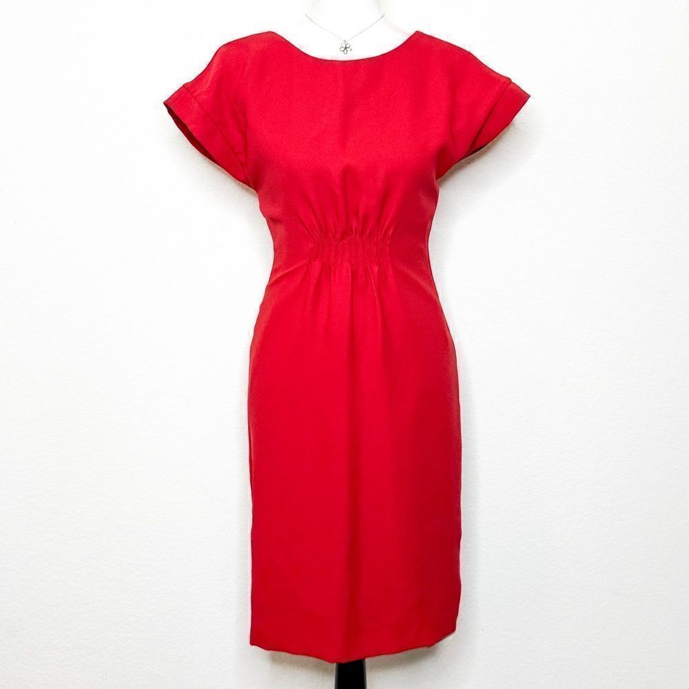 Antonio Melani Women's Red Sheath Dress with Cap Sleeves Size 0